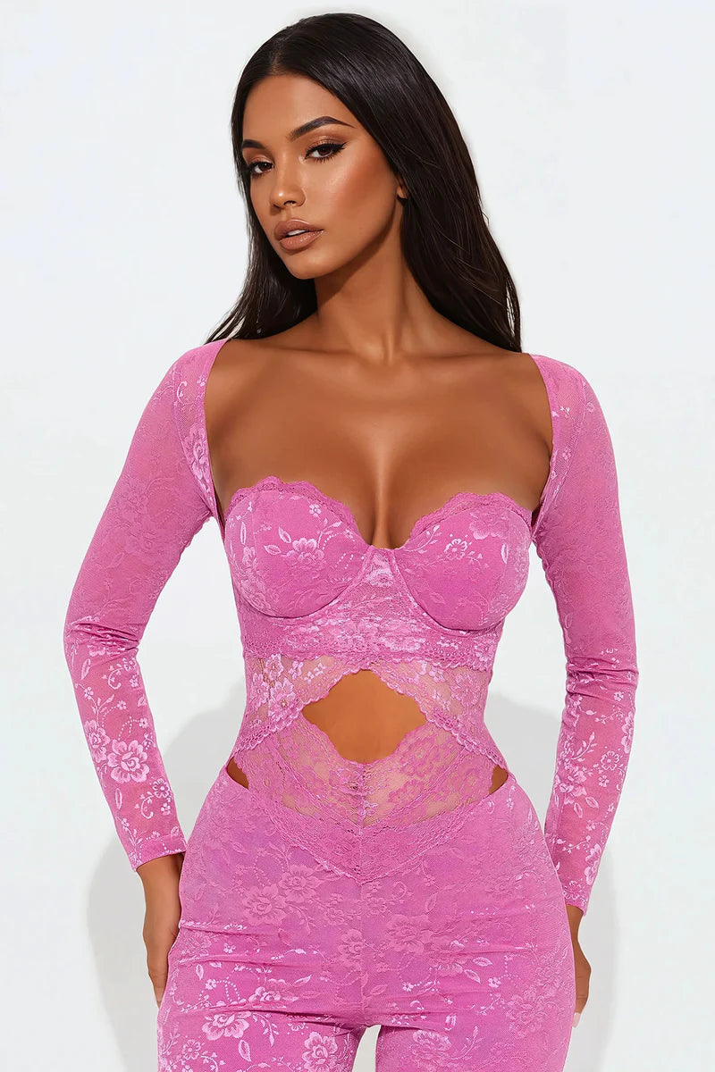 Pass The Tiara Jumpsuit - Magenta