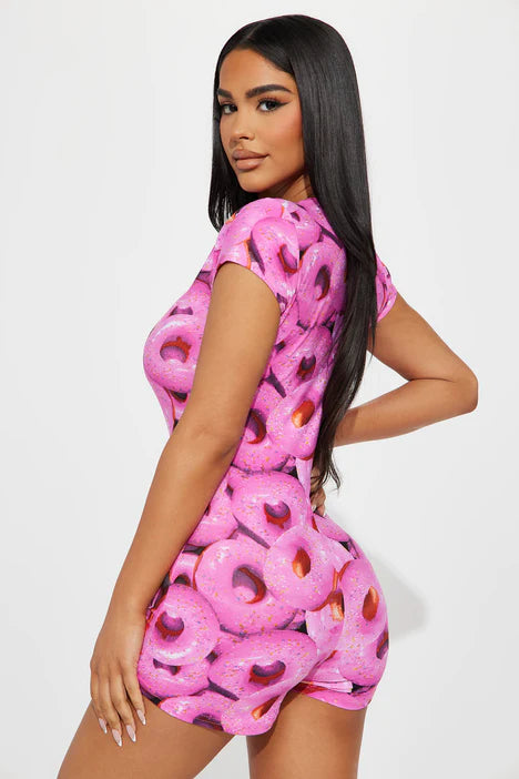 Donut Dreams PJ Romper Onesie - Pink