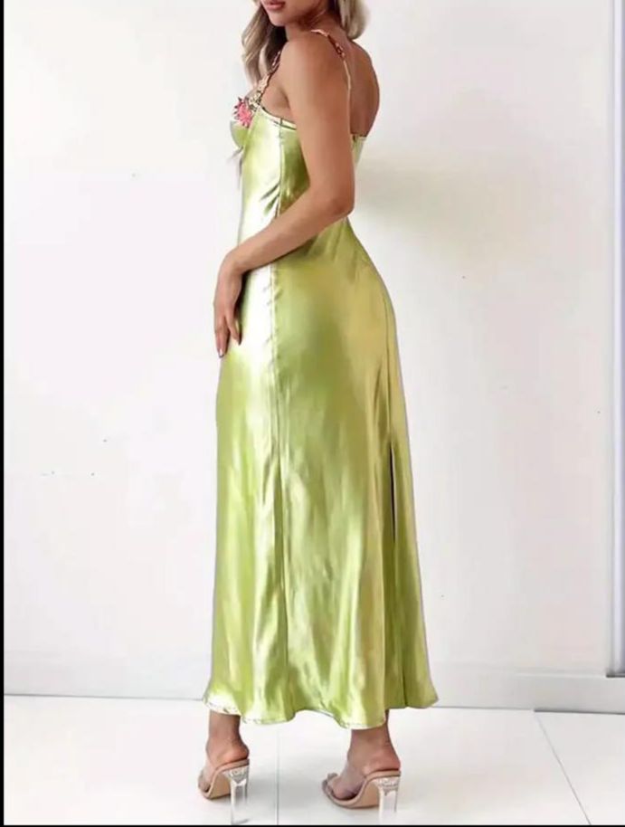 Dress Green Off-the-Shoulder Floral