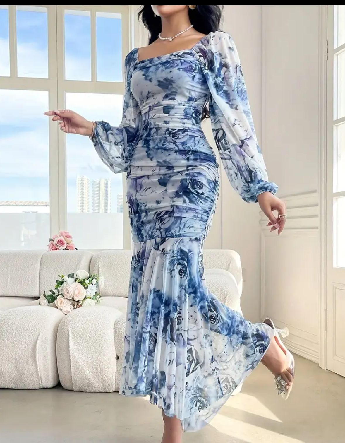 Dress Floral print long sleeve