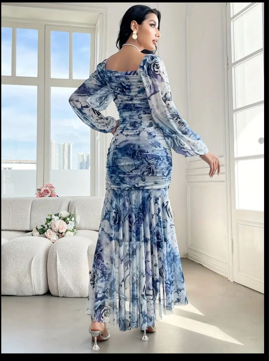 Dress Floral print long sleeve