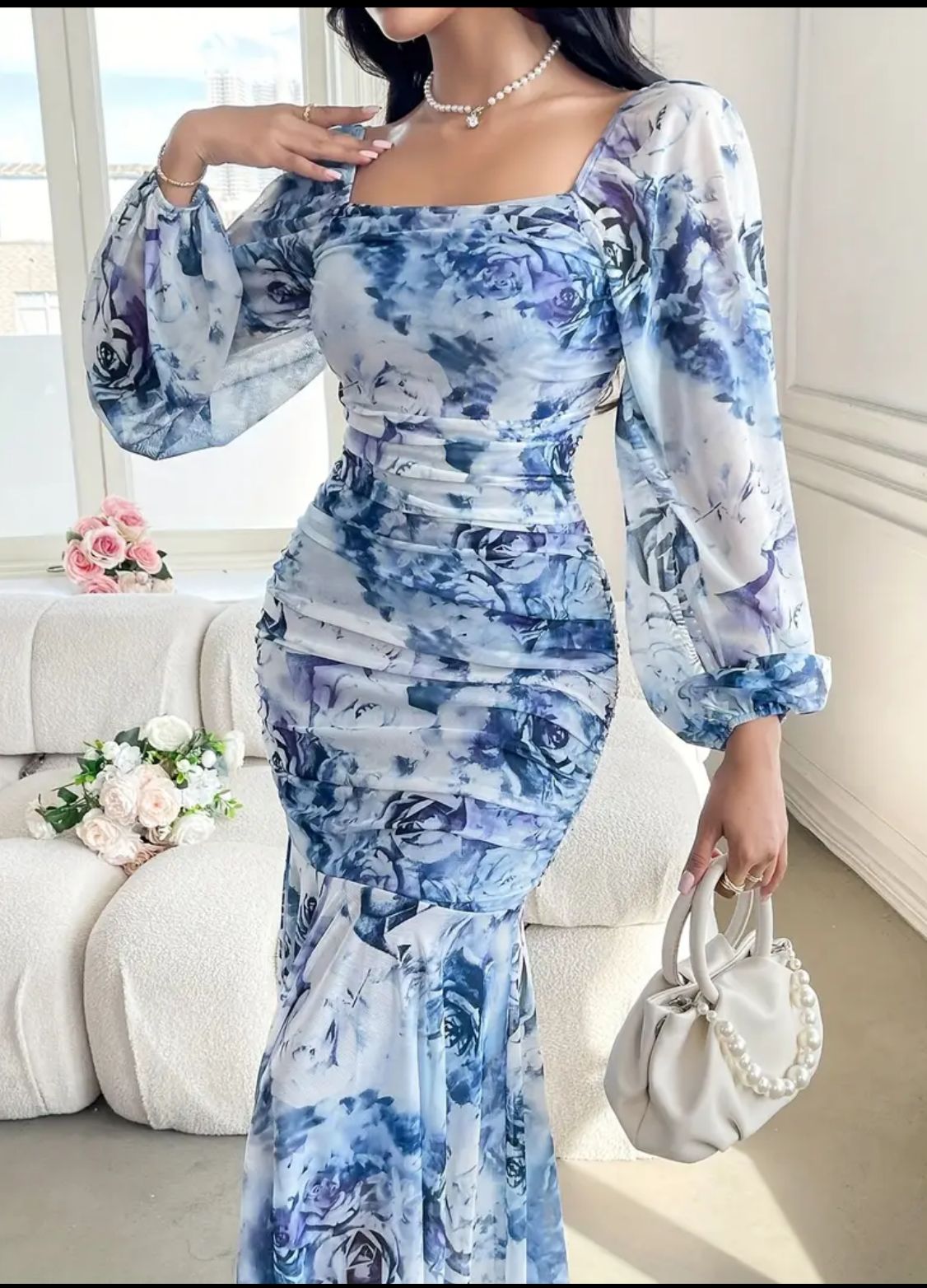 Dress Floral print long sleeve