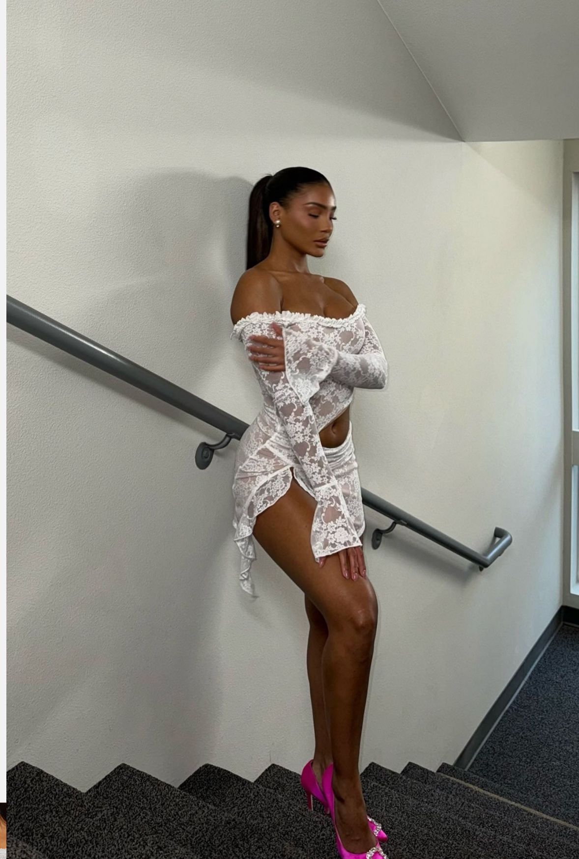 One Of One Lace Mini Dress - White