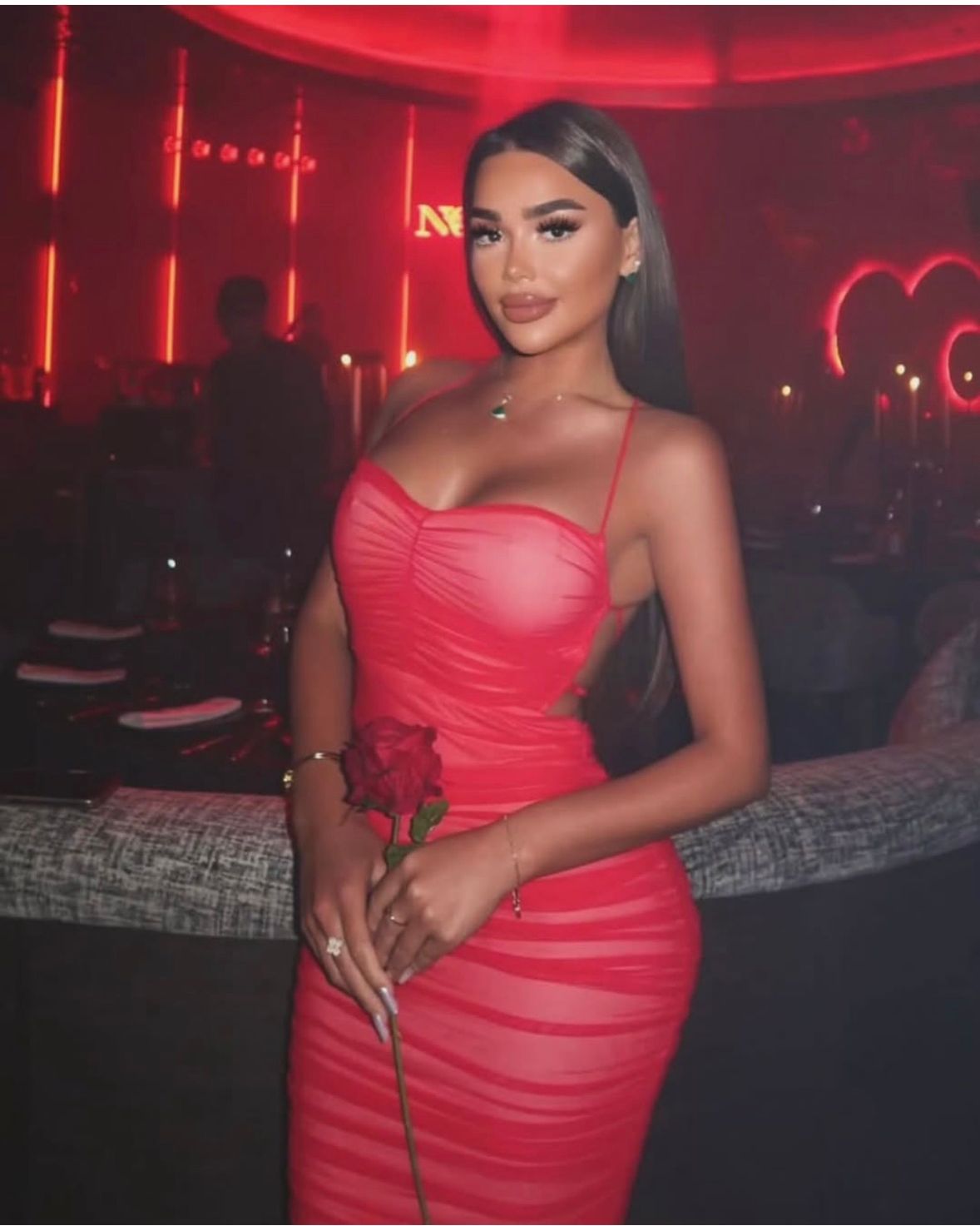 Dress Midi Mesh - Red