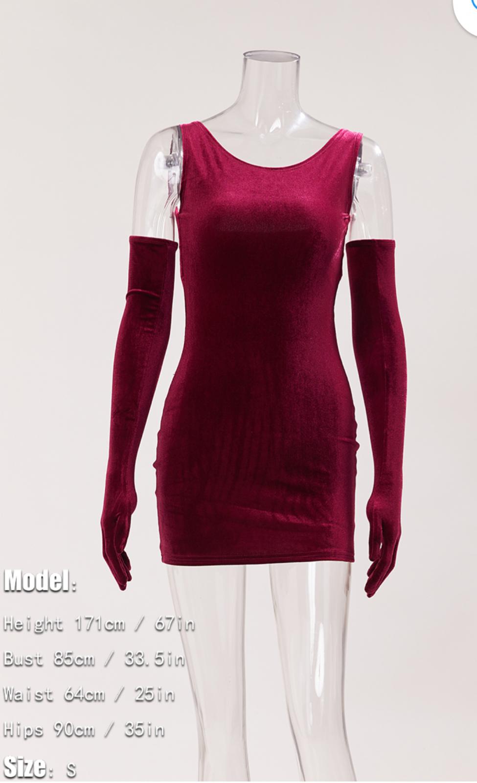 Sexy short dress Rose Red