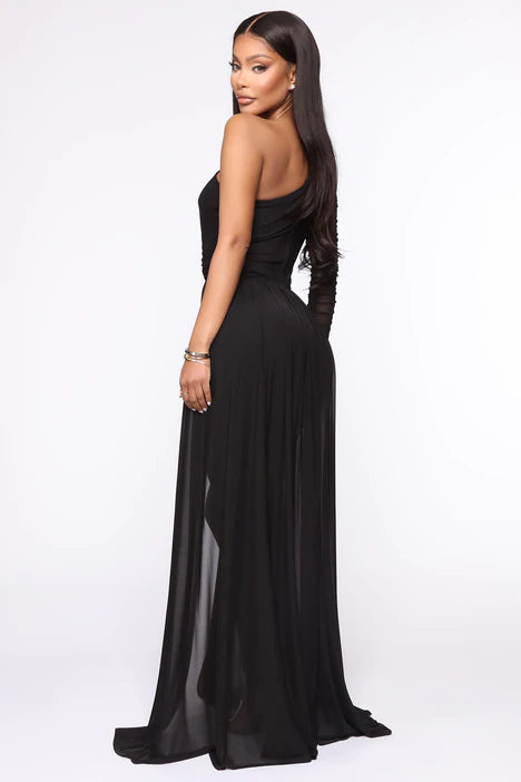 Black mesh jumpsuit
