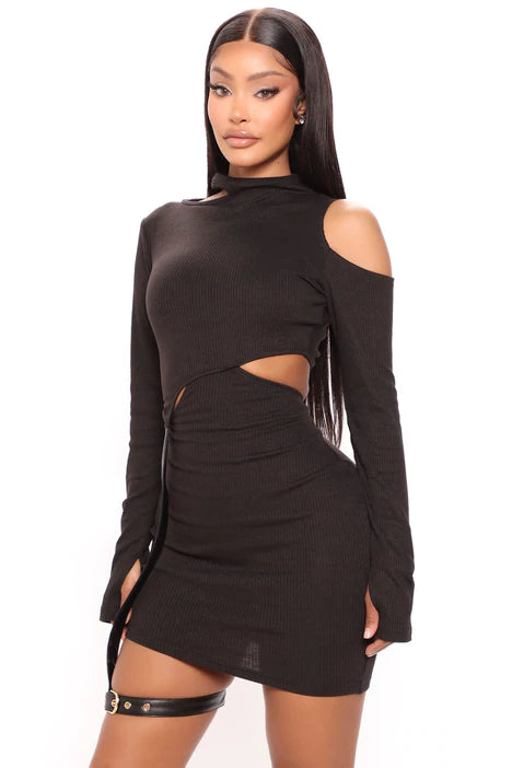 Bad Girl Attitude Mini Dress Black