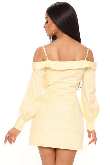 Sippin' Moet Mini Dress - Yellow