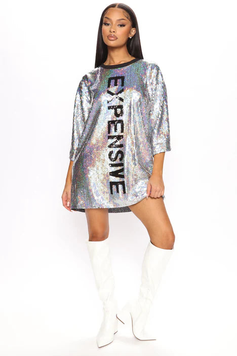Sequin Tunic - Silver