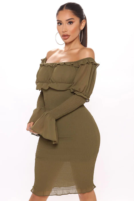 Smocked Midi Dress