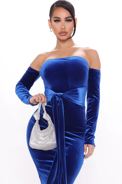 Velvet midi dress