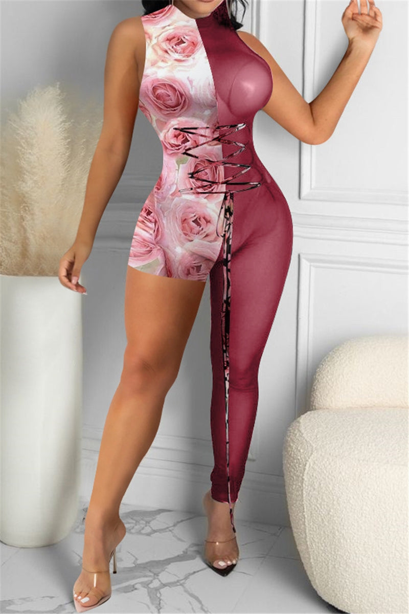 sexy pink jumpsuit