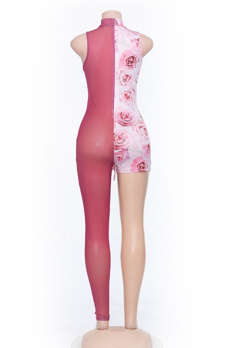 sexy pink jumpsuit