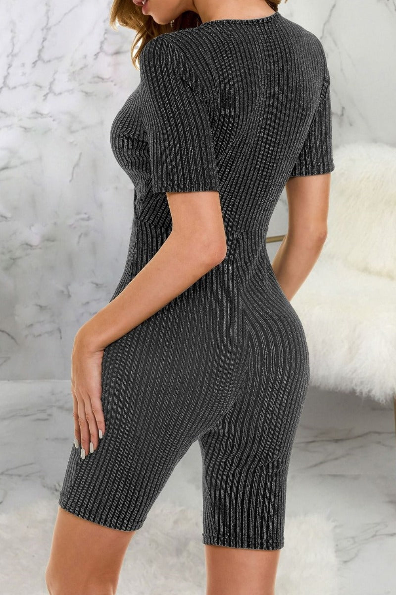 Gray jumpsuit short shorts