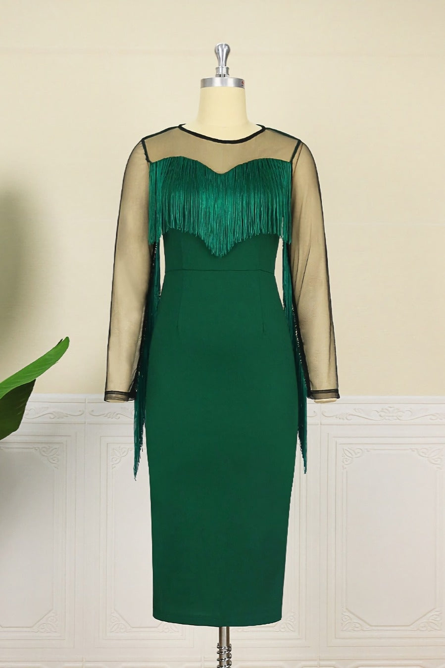 Tassel elegant midi dress