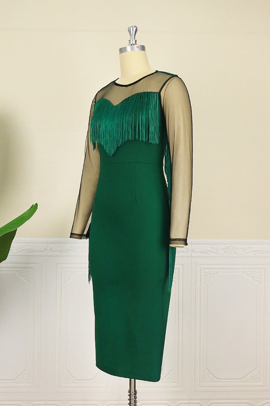 Tassel elegant midi dress