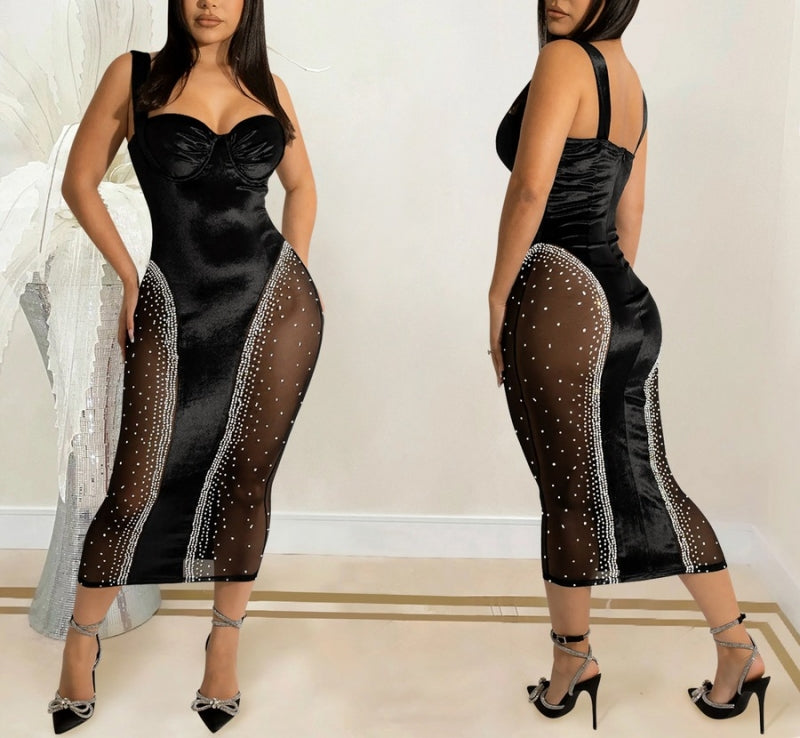 Black velvet dress 1