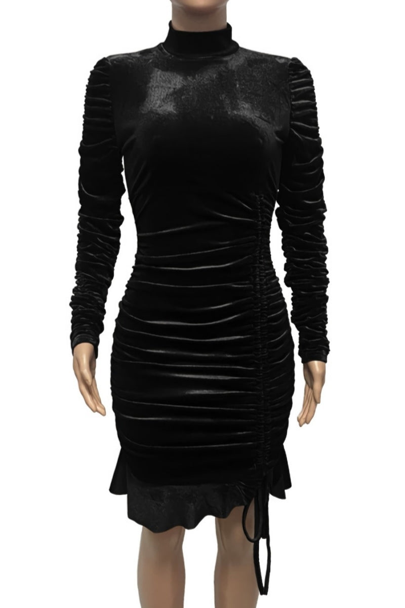 Velvet short sexy winter dress