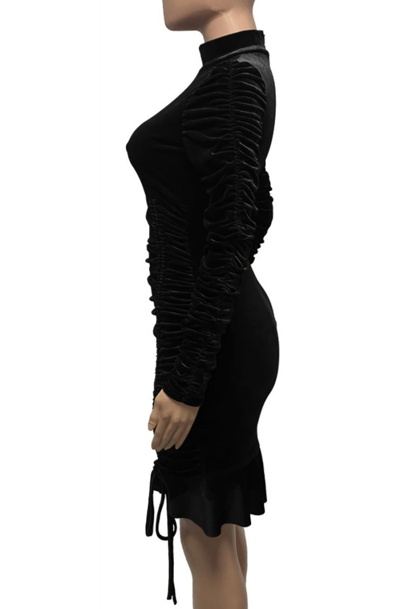 Velvet short sexy winter dress