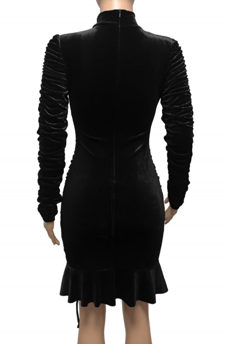 Velvet short sexy winter dress