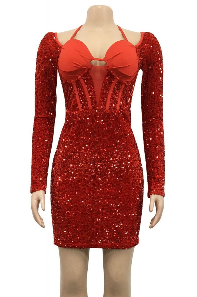 Sexy short dress red