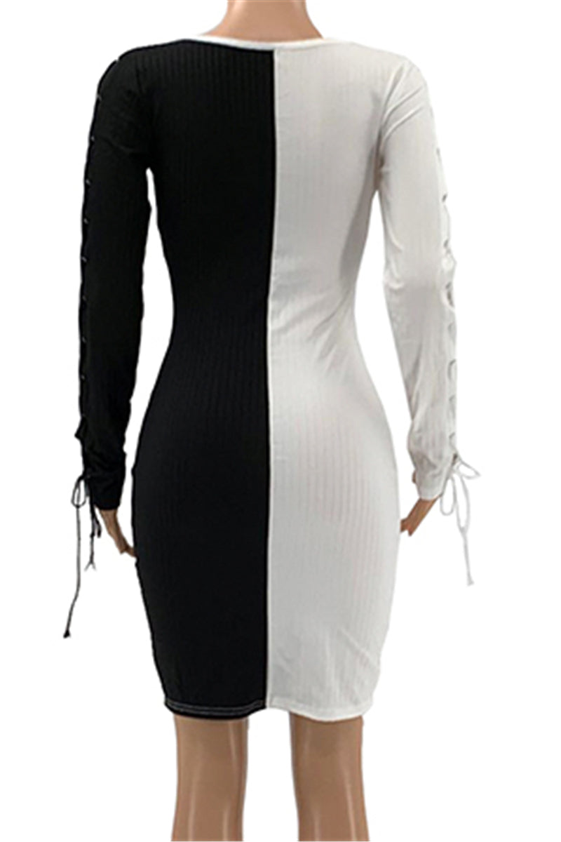 Short black and white dress