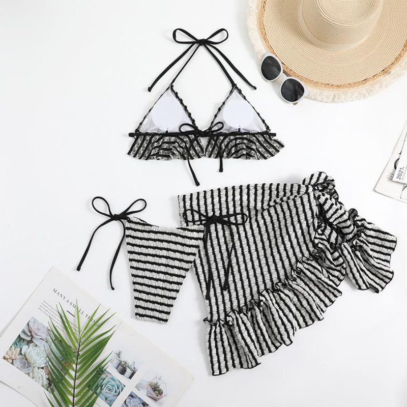 Lace three-piece swimsuit