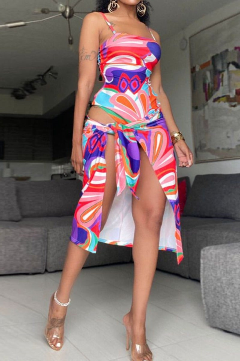Colorful two-piece swimsuit