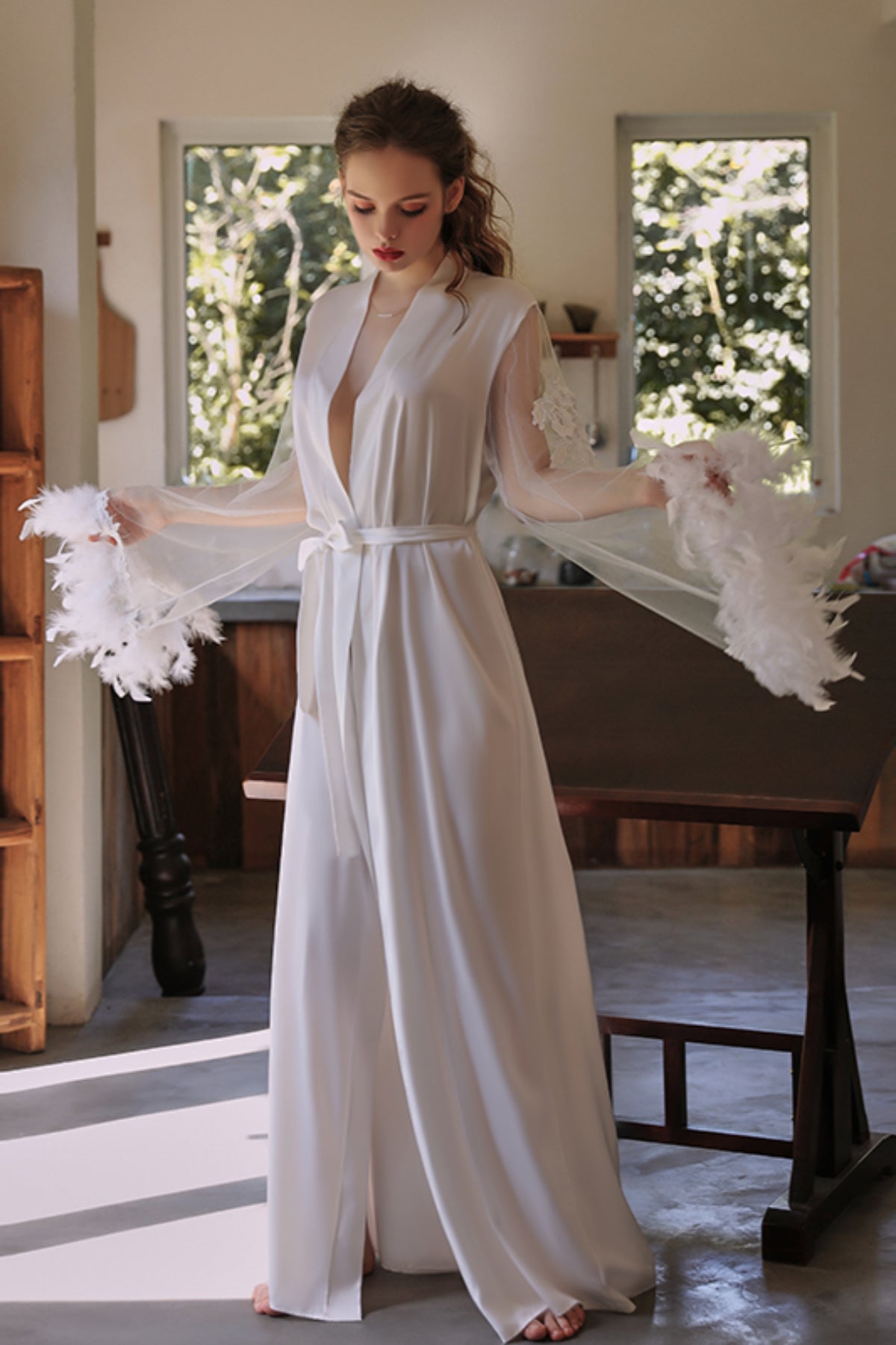 white women's robe