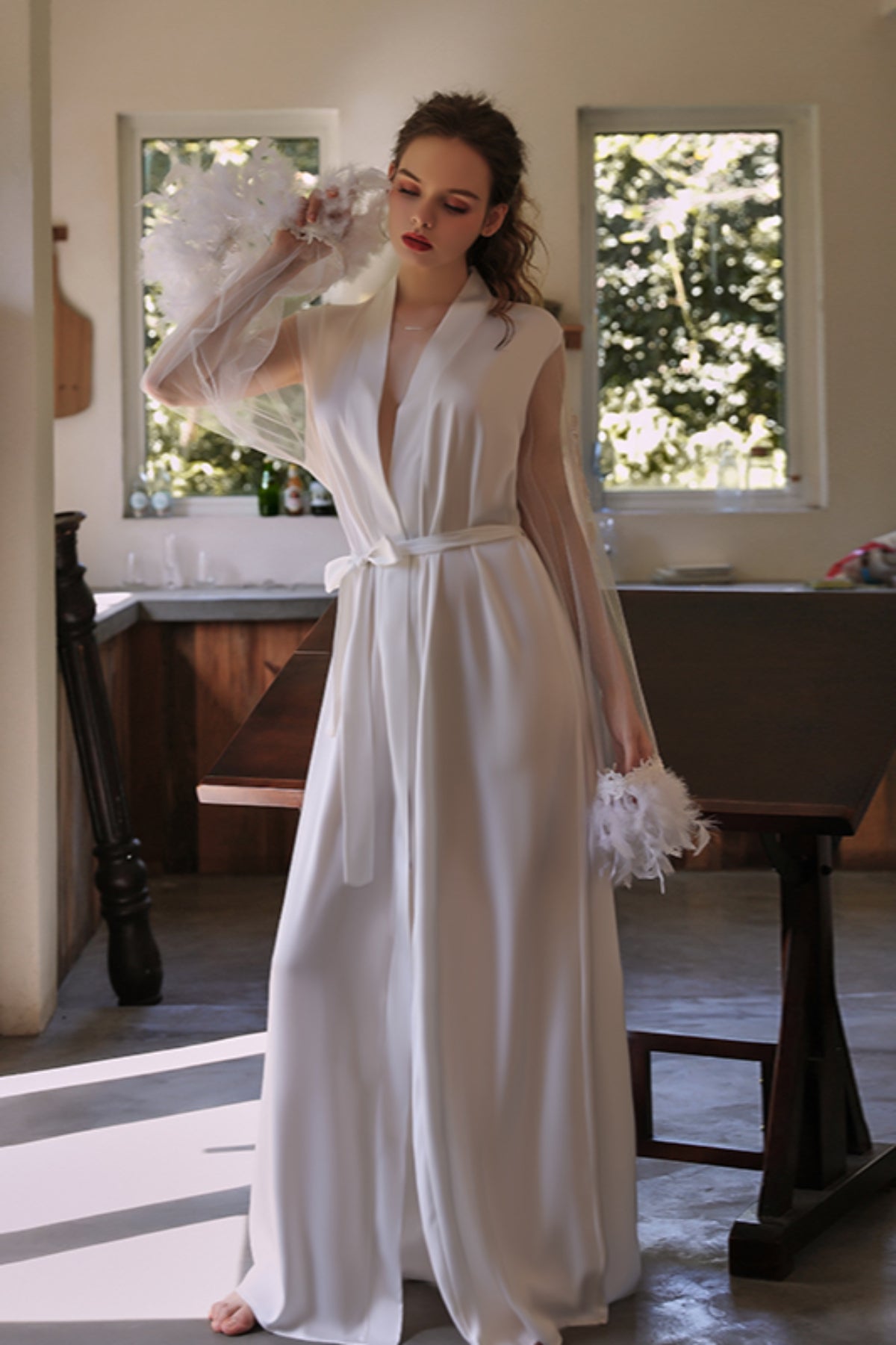 white women's robe