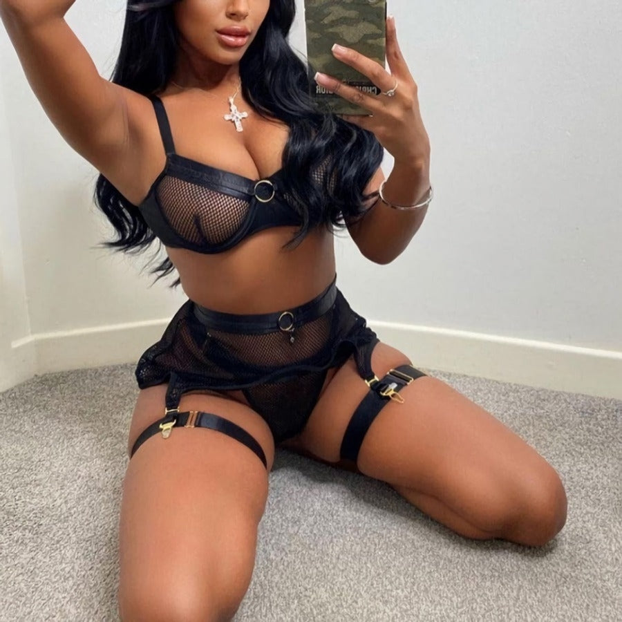 3 pieces of sexy black lingerie