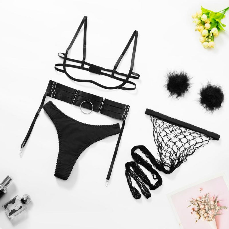 Sexy Stretchy Three Piece Set (With Tops, Leggings And Panties)