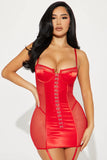 Hooked On Desire Chemise Set - Red