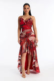 Ruffle Maxi Dress red / combo