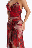 Ruffle Maxi Dress red / combo