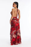 Ruffle Maxi Dress red / combo