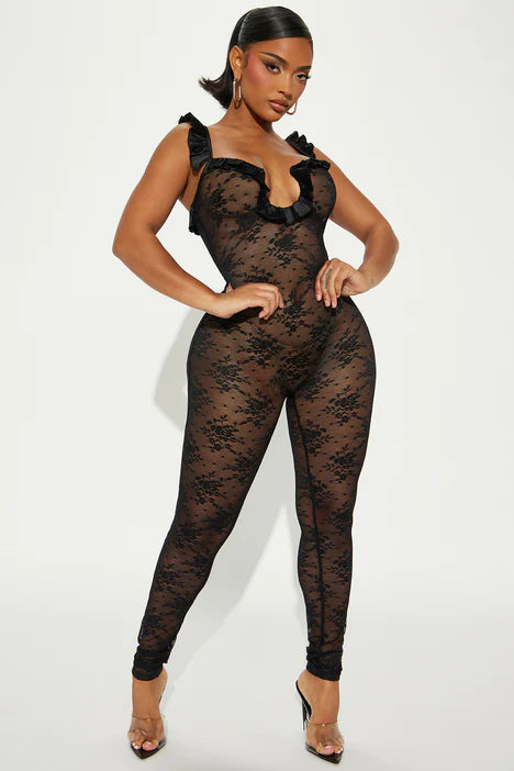 Jaylynn Lace Jumpsuit - Black
