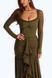 Midi Dress Lanngerie Olive