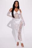 Avianna Lace Jumpsuit Set - White