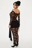 Fresh And Fit Lace Jumpsuit Set - Black
