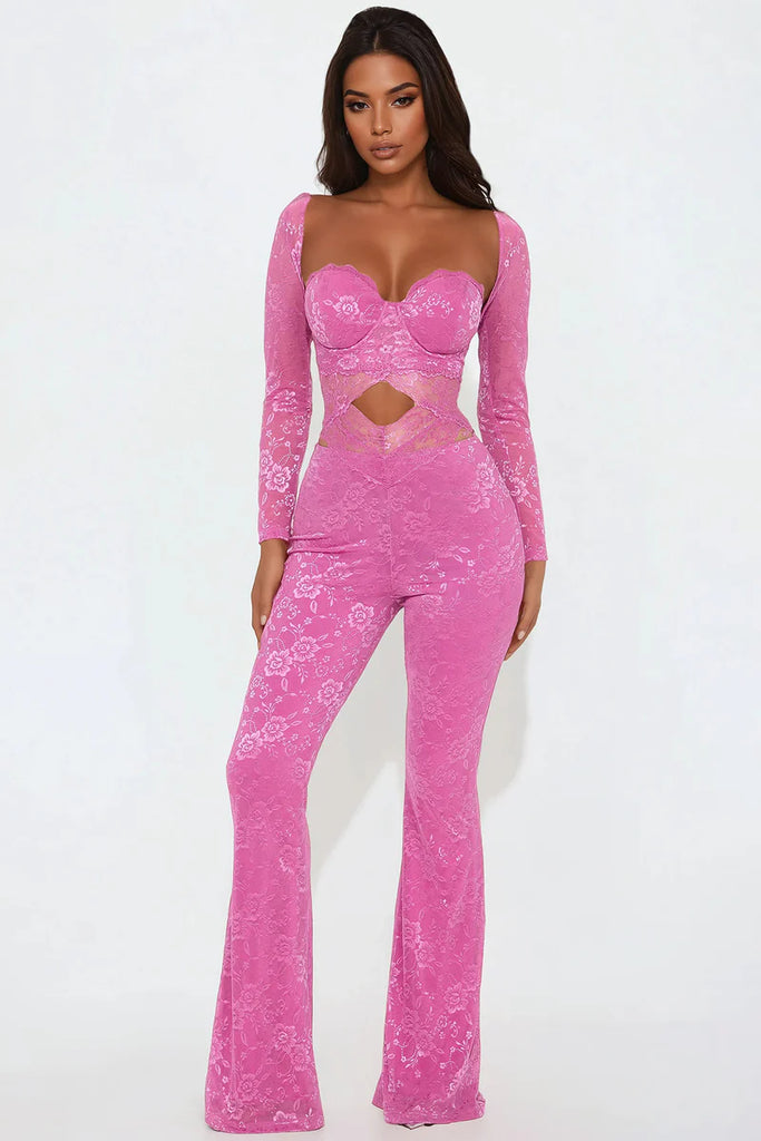 Pass The Tiara Jumpsuit - Magenta