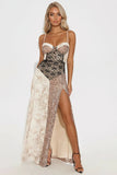 Vienna Printed Maxi Dress - Brown/combo