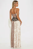 Vienna Printed Maxi Dress - Brown/combo