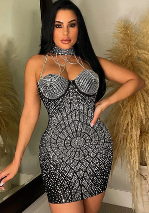 Sexy embroidered fall dress