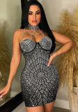 Sexy embroidered fall dress