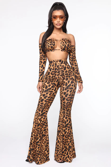 Cat Wait Any Longer Pant Set - Brown/combo