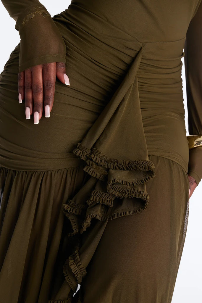 Midi Dress Lanngerie Olive