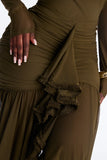 Midi Dress Lanngerie Olive