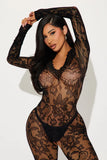 Feel The Fire Bodystocking - Black