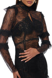 Lace Maxi Dress Black Lanngerie